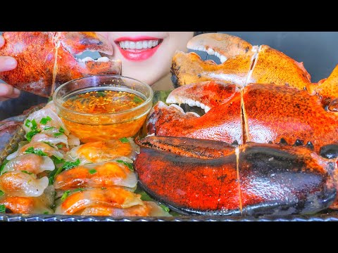 ASMR VIETNAMESE RICE DUMPLING CAKE X LOBSTER CLAWS , EATING SOUNDS | LINH-ASMR