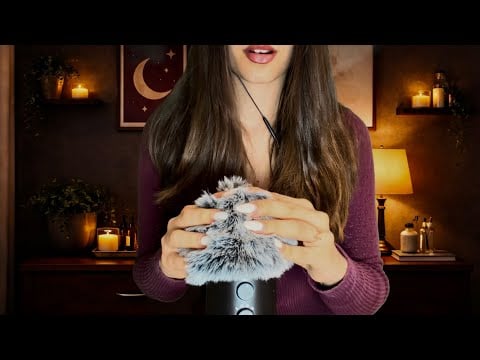 ASMR Fluffy Mic Cover Scratching (cupping, plucking, bubble wrap, mic blowing etc.) 