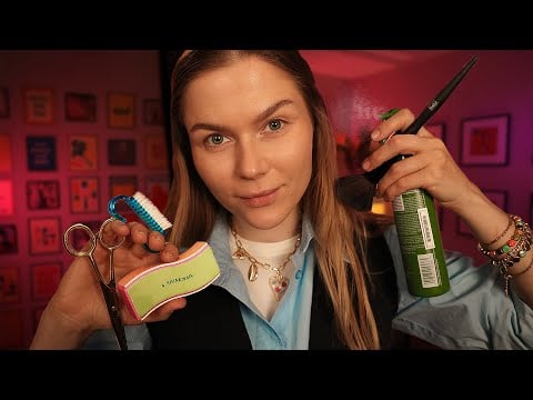 ASMR Full Beauty Makeover💅 Makeup, Manicure, Haircut & Hairstyling (Personal Attention)