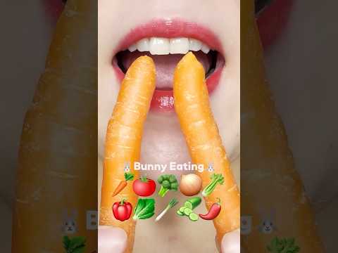 Fresh Vegetables 🥕🌶️🥒 EMOJI MUKBANG 생야채 이모지 먹방 (sped up)