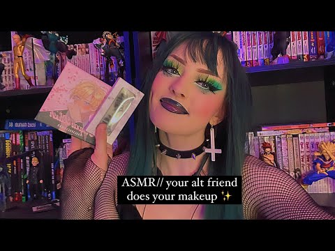 ASMR// your alt friend does your makeup✨🖤