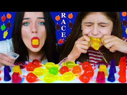 ASMR Tiktok Jelly Fruit RACE VS Jelly Cups | Eating Sounds Lilibu