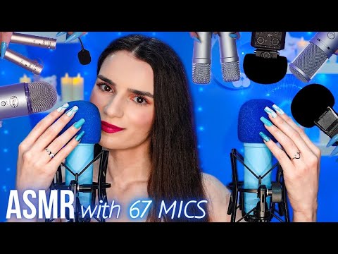 ASMR EXTREME Mic Scratching with 67 MICS & Different Nails 💙 No Talking for Sleep 😴 4K