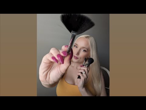 🎧ASMR Brushing your face and the mic😌✨ #asmr #micbrushing #facebrushing