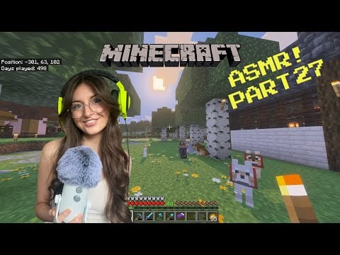 ASMR 1+ hour cosy Minecraft gameplay!🏹 (whispering, PS5 controller sounds)
