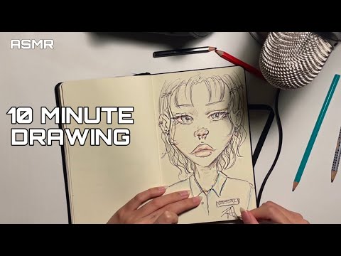 ASMR ☆ DRAW WITH ME (no talking, sketchbook + pen sounds, art)