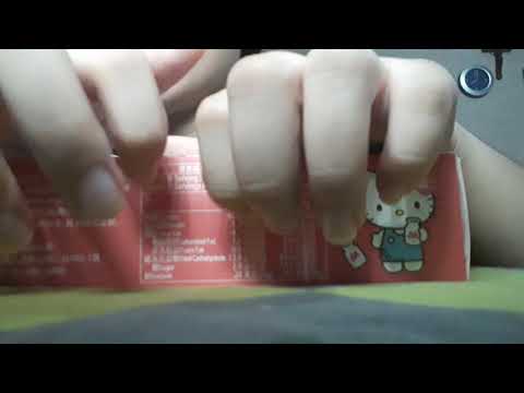 ASMR: NO TALKING Tapping & Eating HELLO KITTY Milk Cookies