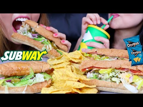 ASMR SUBWAY SPICY ITALIAN AND CHICKEN SUB SANDWICHES | Kim&Liz ASMR