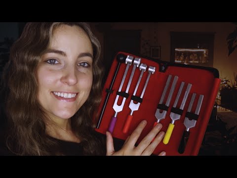 Face Massage [ASMR] Layered Tuning Forks Deep Binaural Vibrations (louder audio)