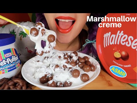 ASMR MALTESERS +MARSHMALLOW CREME MUKBANG |몰티저스+마시멜로우 크림 리얼사운드 먹방|CURIE.ASMR