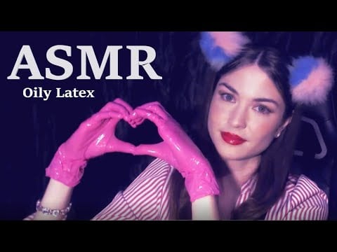 ASMR [ Oily Gloves ] | Pink Latex