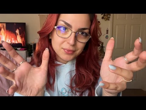 ASMR | cleansing & fluffing your aura REIKI hand + mouth sounds (fast & aggressive)