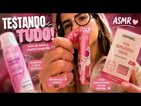 ASMR TESTANDO PRODUTINHOS QUE COMPREI EM SÃO PAULO #asmr