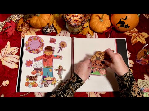 Sticker Album~fall & halloween ASMR (No talking) Super crinkles with super stickers!