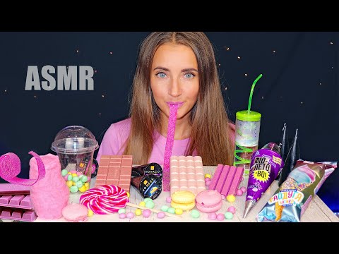 ASMR PINK FOOD Chocolate Mukbang Triggers | АСМР Розовый ШОКОЛАД Триггеры Мукбанг