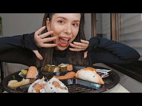 ASMR: ALMOÇANDO SUSHI COMIGO 🍣😋 