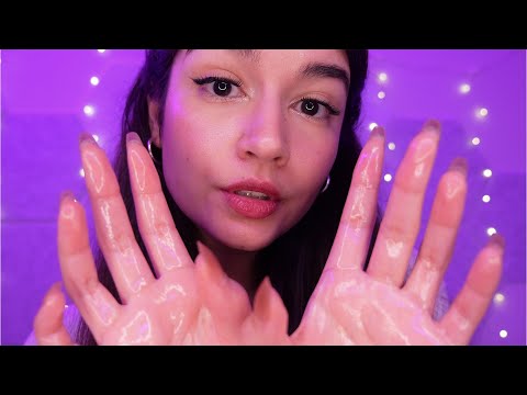 ASMR Face Touching & Massage (Oil Sounds, Layered, Personal Attention)