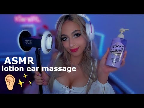 ASMR | 3DIO LOTION EAR MASSAGE & EAR CLEANING ~ wet sounds & tissue cleaning for maximum tingles 👂✨~