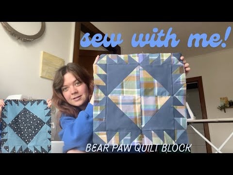 asmr sewing hour ~ sew with me: bear paw quilt block tutorial & creative process