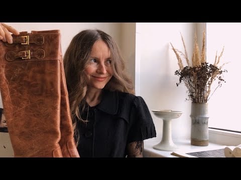 ASMR My Latest Thrift Finds ✨ Preppy Jacket, Leather Boots, Cute Knits, Grunge Skirt ✨ Soft Spoken ✨