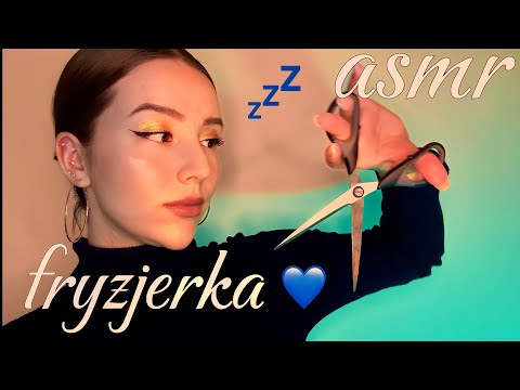 ASMR po polsku 💇‍♀️ | fryzjerka roleplay ✂️💙 | polish asmr 💤✨ | warto dawać mi nożyczki do rąk? 😨😳