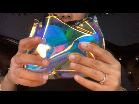 ASMR- 5 MINUTE TINGLES ✨✨ Plastic Makeup Bag (Crinkles, Visual Triggers)