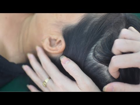 ASMR Nape Check & Hair Parting, Relaxing Hair Sounds Real Person For Relaxation