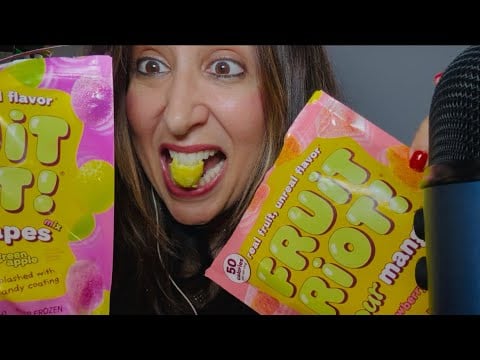 Sour Covered Fruit Candy #asmr #eating #candy #fruit  #frozen #mukbang  #fyp