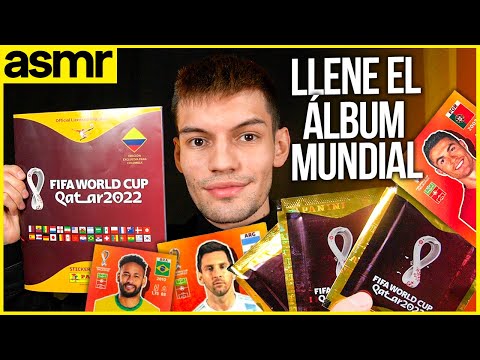 asmr para dormir llenando album mundial qatar 2022 asmr español