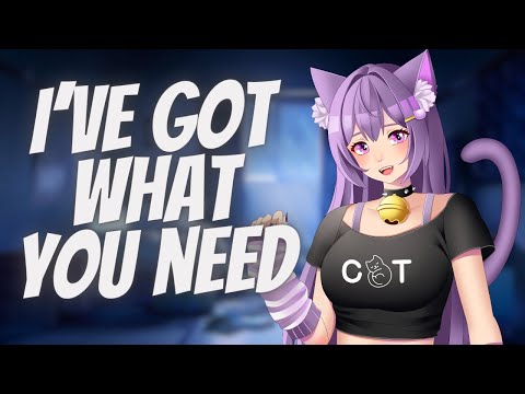 Grumpy goth catgirl cleans your ears (F4A) [ASMR] [Tsundere] [Classmates] [Pampering] [Ear cleaning]
