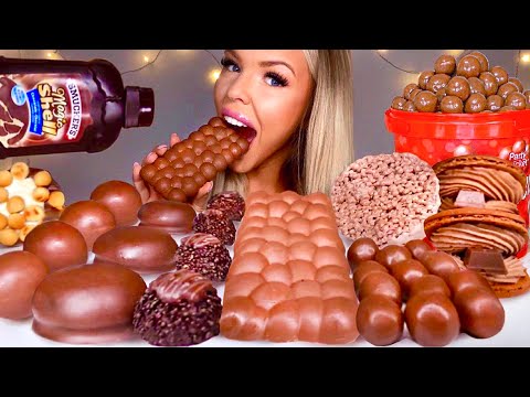 ASMR MILKA CHOCOLATE, DIPPIN DOTS, ICE CREAM, LINDOR, KITKAT MACARONS, MALTESERS BUBBLE MUKBANG 먹방