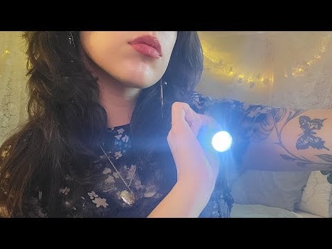 ASMR ♡ follow the light, eye exam (wind sounds)