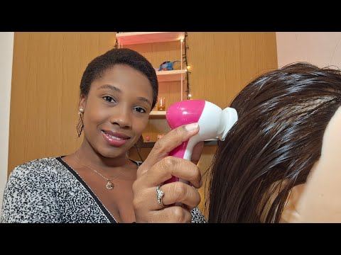 ASMR/ RELAXAMENTO CAPILAR INTENSO LAVANDO E MASSAGEANDO SEU CABELO(caseirinho com voz suave )