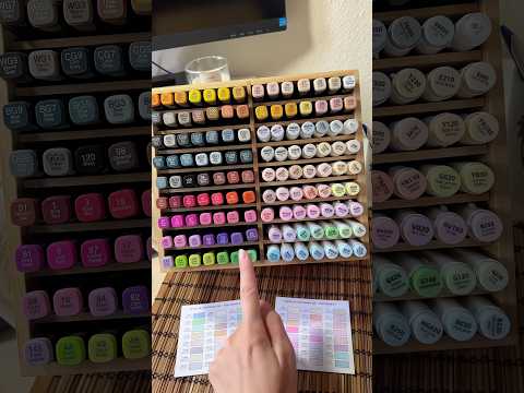 ASMR | I finally both the bamboo marker organiser😍 #asmrorganizing #ohuhumarkers #coloringasmr