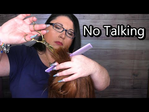 ASMR Hair Salon Roleplay (NO TALKING) (Wet Haircut, Blow Dry, Hair Dryer, Spray Sounds, Brushing)