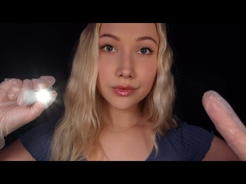 ASMR Quick Eye Exam (lots of light triggers, follow my instructions, glove sounds)