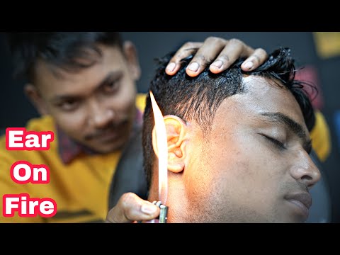 Fire On Ear Is Soo Satisfying ASMR | Fire Massage And Head Scratching ASMR | Neck Crack & Ear Crack