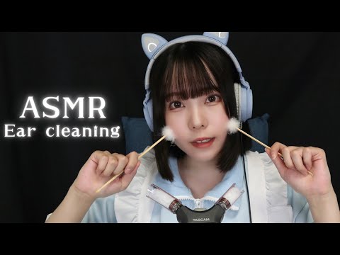 【ASMR】5種類の奥行き耳かき👂綿棒 梵天 吐息 【TASCAM Mic】