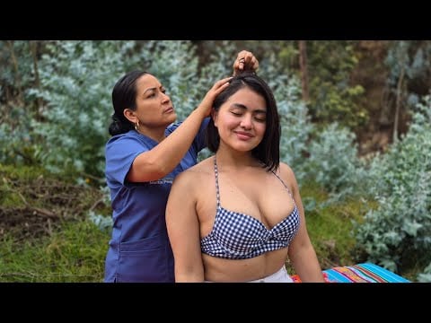 ASMR, Masaje descontracturante en la naturaleza con Maritza Pangol 