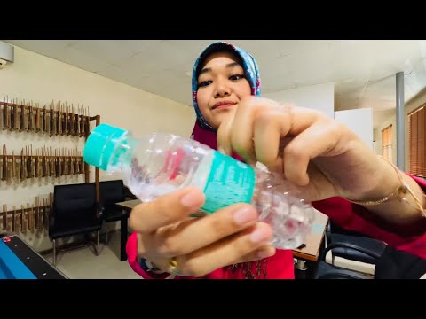 ASMR soft spoken - water bottle sound