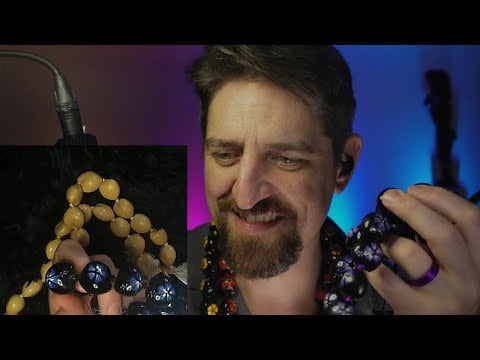 ASMR Satisfying 🌺 Kukui Lei Tapping & Deep Voice Ramble