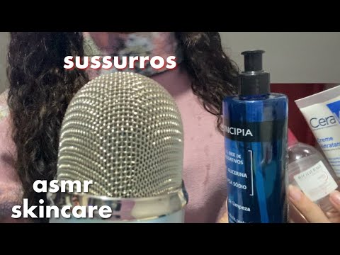 ASMR Fazendo seu skincare |Sussurros, sons de boca|