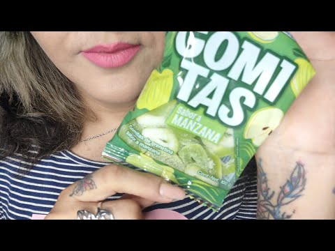 ASMR Comiendo gomitas de manzana verde 🍏😋