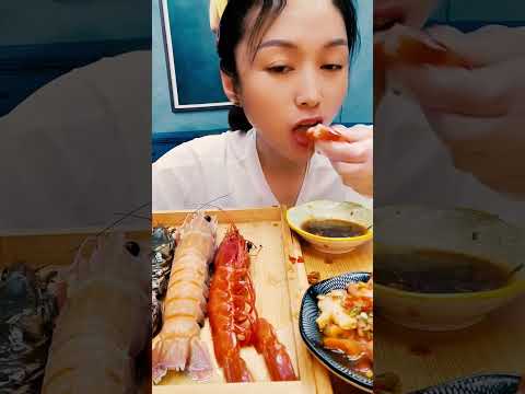 🦐🍜 Mukbang eating sounds tasty feast #MukbangSounds #SeafoodFeast