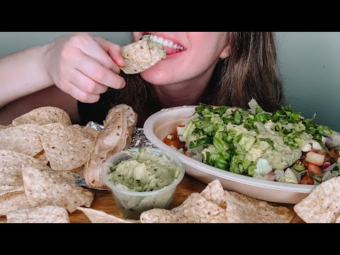 ASMR CHIPOTLE MUKBANG | VEGAN BURRITO BOWL, GUAC, CHIPS