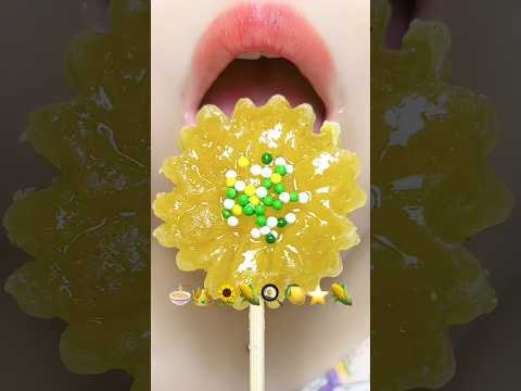 Yellow Kohakutou Asmr Eating Emoji Food 🌽🌻🍋 #meoasmr #mukbang #satisfying #asmrsounds