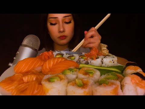 ASMR Mukbang sushi platter 🍣🍱