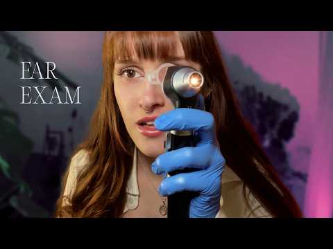ASMR Ear Exam 💜 Cleaning and Hearing Test | german whispering 