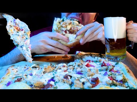 YOGURT SAUCE GREEK CHICKEN PIZZA PARTY !!! * MUKBANG * | NOMNOMSAMMIEBOY