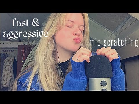 fast & aggressive mic scratching + mouth sounds!! [asmr]